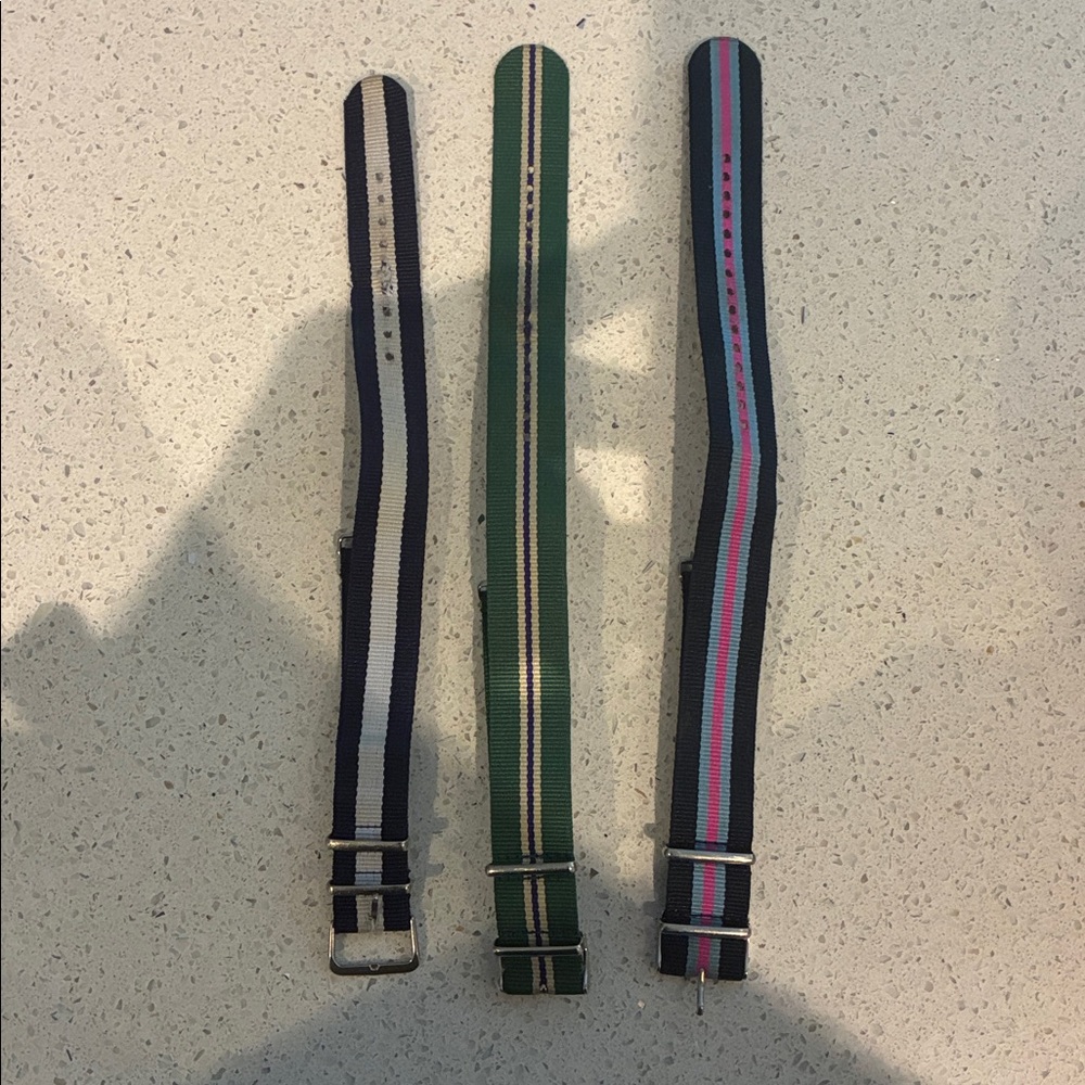 Lot of 3 Fossil Striped Watch Band